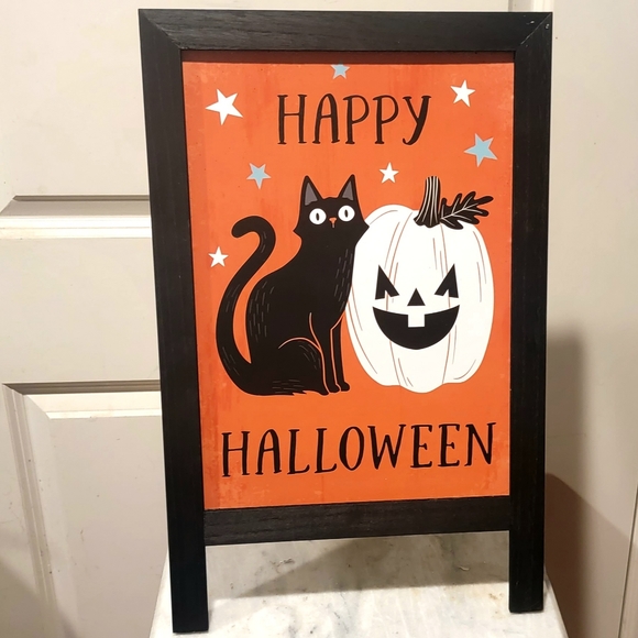 Halloween Cat Pumpkin Sign - Picture 2 of 4